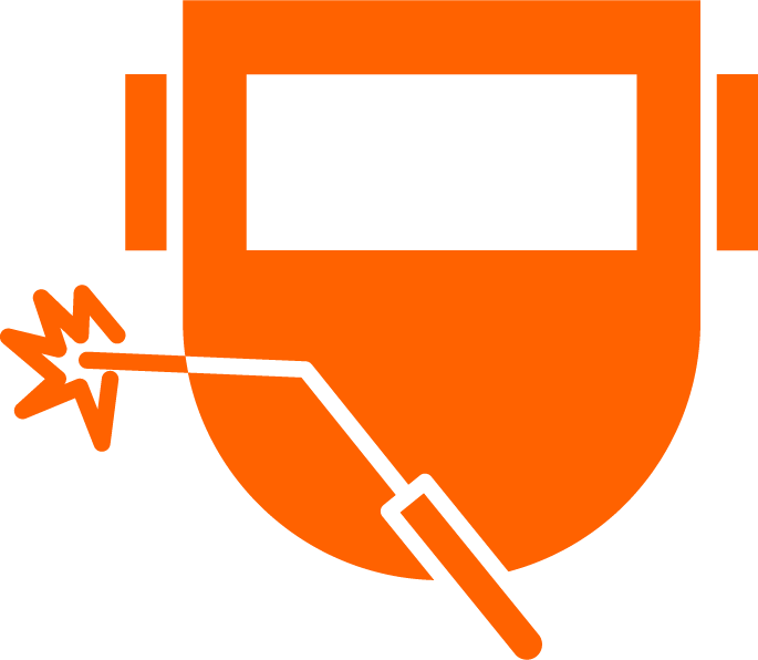 Schweißer Maske mit Schweißgerät Icon